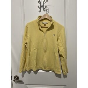 The Masters Collection Ladies Yellow Full-Zip Up Jacket Medium 100% Pima Cotton